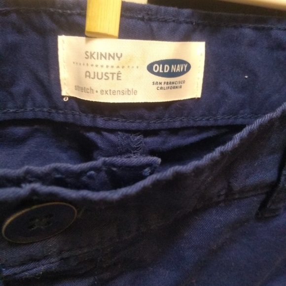 Old navy Big kids khaki pants skinny stretch Dark blue - Picture 2 of 6